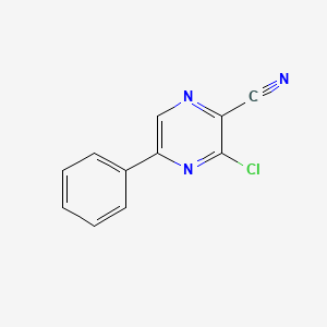 molecular formula C11H6ClN3 B3247343 3-Chloro-5-phenylpyrazine-2-carbonitrile CAS No. 181284-10-6