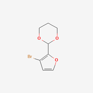 molecular formula C8H9BrO3 B3247346 2-(3-Bromo-2-furyl)-1,3-dioxane CAS No. 181305-77-1