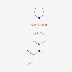 molecular formula C13H18N2O3S B324735 N-[4-(1-pyrrolidinylsulfonyl)phenyl]propanamide 