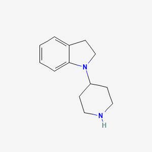 molecular formula C13H18N2 B3247364 1-(哌啶-4-基)-2,3-二氢-1H-吲哚 CAS No. 181525-34-8