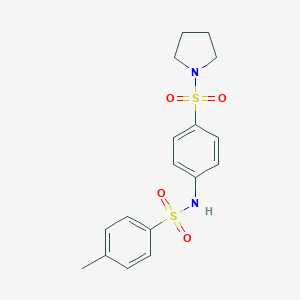 molecular formula C17H20N2O4S2 B324739 4-methyl-N-[4-(1-pyrrolidinylsulfonyl)phenyl]benzenesulfonamide 
