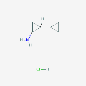 molecular formula C6H12ClN B3247432 (1S,2R)-[1,1'-Bi(cyclopropan)]-2-amine hydrochloride CAS No. 1820569-04-7
