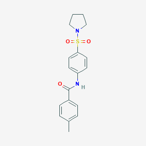 molecular formula C18H20N2O3S B324745 4-methyl-N-[4-(pyrrolidin-1-ylsulfonyl)phenyl]benzamide 