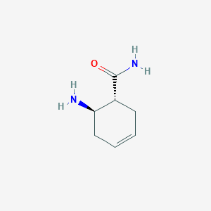 molecular formula C7H12N2O B3247454 trans-6-Amino-cyclohex-3-enecarboxylic acid amide CAS No. 1820580-44-6