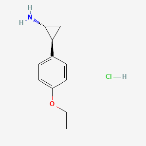 molecular formula C11H16ClNO B3247455 rac-(1R,2S)-2-(4-ethoxyphenyl)cyclopropan-1-amine hydrochloride, trans CAS No. 1820580-55-9