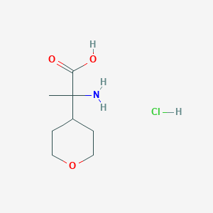 molecular formula C8H16ClNO3 B3247473 2-Amino-2-(oxan-4-yl)propanoic acid hydrochloride CAS No. 1820614-47-8