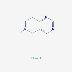 molecular formula C8H12ClN3 B3247477 6-Methyl-5,6,7,8-tetrahydropyrido[4,3-d]pyrimidine HCl CAS No. 1820619-44-0