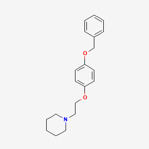 molecular formula C20H25NO2 B3247508 1-[2-(4-Phenylmethoxyphenoxy)ethyl]piperidine CAS No. 182133-34-2