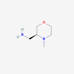 molecular formula C6H14N2O B3247536 (S)-4-Methyl-3-(aminomethyl)morpholine CAS No. 1821821-77-5