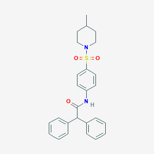 molecular formula C26H28N2O3S B324758 N-{4-[(4-methyl-1-piperidinyl)sulfonyl]phenyl}-2,2-diphenylacetamide 