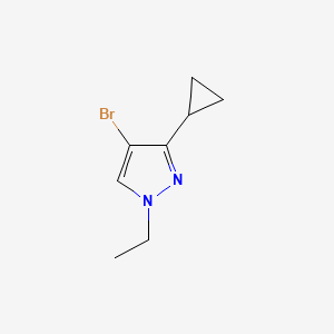 molecular formula C8H11BrN2 B3247602 4-Bromo-3-cyclopropyl-1-ethyl-1H-pyrazole CAS No. 1822786-36-6