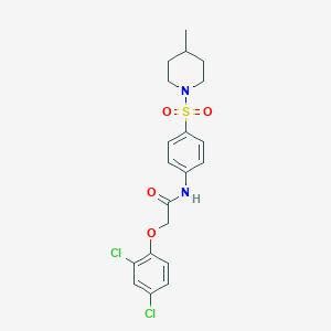 molecular formula C20H22Cl2N2O4S B324761 2-(2,4-dichlorophenoxy)-N-{4-[(4-methyl-1-piperidinyl)sulfonyl]phenyl}acetamide 