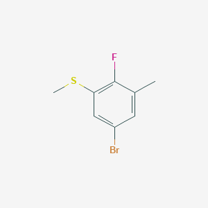 molecular formula C8H8BrFS B3247613 Benzene, 5-bromo-2-fluoro-1-methyl-3-(methylthio)- CAS No. 1822862-39-4