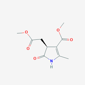molecular formula C10H13NO5 B3247649 methyl (3S)-3-(2-methoxy-2-oxoethyl)-5-methyl-2-oxo-1,3-dihydropyrrole-4-carboxylate CAS No. 1823184-06-0