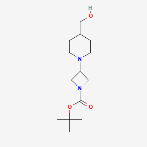 molecular formula C14H26N2O3 B3247651 1-Azetidinecarboxylic acid, 3-[4-(hydroxymethyl)-1-piperidinyl]-, 1,1-dimethylethyl ester CAS No. 1823228-84-7