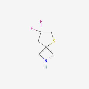 molecular formula C6H9F2NS B3247658 7,7-Difluoro-5-thia-2-azaspiro[3.4]octane CAS No. 1823252-82-9