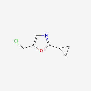 molecular formula C7H8ClNO B3247680 5-(Chloromethyl)-2-cyclopropyl-1,3-oxazole CAS No. 1823318-52-0