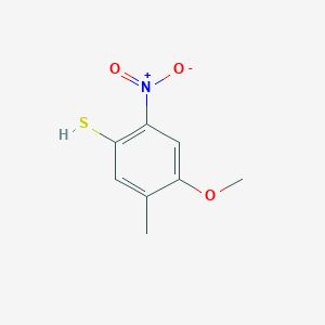 molecular formula C8H9NO3S B3247685 Benzenethiol, 4-methoxy-5-methyl-2-nitro- CAS No. 1823319-65-8