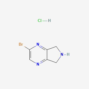 molecular formula C6H7BrClN3 B3247693 2-bromo-6,7-dihydro-5H-pyrrolo[3,4-b]pyrazine hydrochloride CAS No. 1823379-27-6