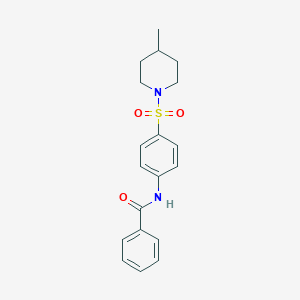 molecular formula C19H22N2O3S B324771 N-{4-[(4-methyl-1-piperidinyl)sulfonyl]phenyl}benzamide 