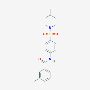 molecular formula C20H24N2O3S B324772 3-methyl-N-{4-[(4-methylpiperidin-1-yl)sulfonyl]phenyl}benzamide 