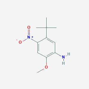 molecular formula C11H16N2O3 B3247720 Benzenamine, 5-(1,1-dimethylethyl)-2-methoxy-4-nitro- CAS No. 1823783-76-1