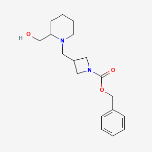 molecular formula C18H26N2O3 B3247725 1-Azetidinecarboxylic acid, 3-[[2-(hydroxymethyl)-1-piperidinyl]methyl]-, phenylmethyl ester CAS No. 1823787-21-8