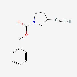 molecular formula C14H15NO2 B3247744 1-Pyrrolidinecarboxylic acid, 3-ethynyl-, phenylmethyl ester CAS No. 1823857-11-9