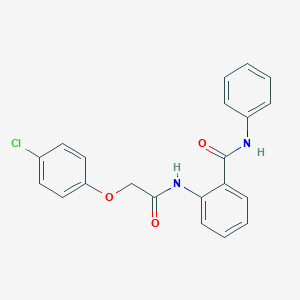 molecular formula C21H17ClN2O3 B324776 2-{[(4-chlorophenoxy)acetyl]amino}-N-phenylbenzamide 