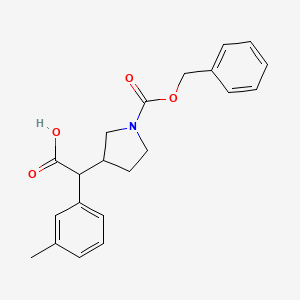 molecular formula C21H23NO4 B3247763 3-Pyrrolidineacetic acid, alpha-(3-methylphenyl)-1-[(phenylmethoxy)carbonyl]- CAS No. 1823863-24-6