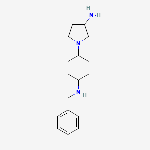 molecular formula C17H27N3 B3247778 3-Pyrrolidinamine, 1-[4-[(phenylmethyl)amino]cyclohexyl]- CAS No. 1823867-51-1