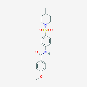 molecular formula C20H24N2O4S B324778 4-methoxy-N-{4-[(4-methyl-1-piperidinyl)sulfonyl]phenyl}benzamide 