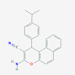 molecular formula C23H20N2O B324779 3-amino-1-(4-isopropylphenyl)-1H-benzo[f]chromene-2-carbonitrile 