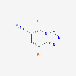 molecular formula C7H2BrClN4 B3247802 8-broMo-5-chloro-[1,2,4]triazolo[4,3-a]pyridine-6-carbonitrile CAS No. 1823924-70-4