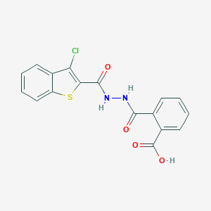 molecular formula C17H11ClN2O4S B324782 2-({2-[(3-Chloro-1-benzothien-2-yl)carbonyl]hydrazino}carbonyl)benzoic acid 