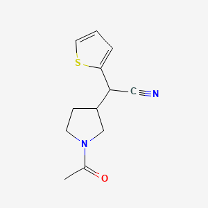 molecular formula C12H14N2OS B3247828 3-Pyrrolidineacetonitrile, 1-acetyl-alpha-2-thienyl- CAS No. 1823981-12-9