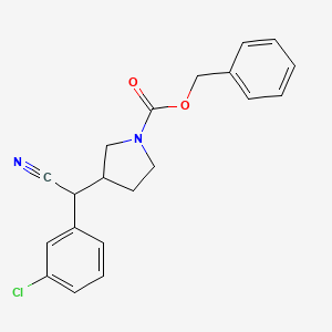 molecular formula C20H19ClN2O2 B3247837 1-Pyrrolidinecarboxylic acid, 3-[(3-chlorophenyl)cyanomethyl]-, phenylmethyl ester CAS No. 1824022-65-2