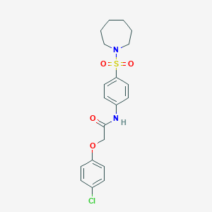 molecular formula C20H23ClN2O4S B324785 N-[4-(azepan-1-ylsulfonyl)phenyl]-2-(4-chlorophenoxy)acetamide 