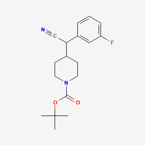 molecular formula C18H23FN2O2 B3247858 1-Piperidinecarboxylic acid, 4-[cyano(3-fluorophenyl)methyl]-, 1,1-dimethylethyl ester CAS No. 1824023-73-5