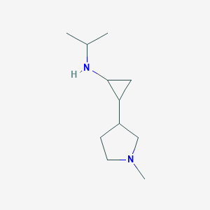 molecular formula C11H22N2 B3247874 Cyclopropanamine, N-(1-methylethyl)-2-(1-methyl-3-pyrrolidinyl)- CAS No. 1824026-74-5