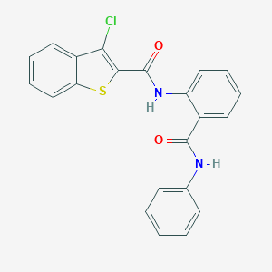 molecular formula C22H15ClN2O2S B324789 3-chloro-N-[2-(phenylcarbamoyl)phenyl]-1-benzothiophene-2-carboxamide 