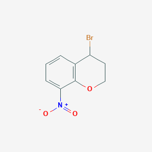 molecular formula C9H8BrNO3 B3247899 2H-1-Benzopyran, 4-bromo-3,4-dihydro-8-nitro- CAS No. 1824051-08-2