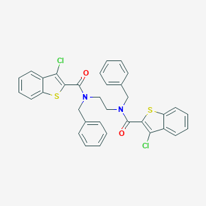 molecular formula C34H26Cl2N2O2S2 B324796 N-benzyl-N-(2-{benzyl[(3-chloro-1-benzothien-2-yl)carbonyl]amino}ethyl)-3-chloro-1-benzothiophene-2-carboxamide 