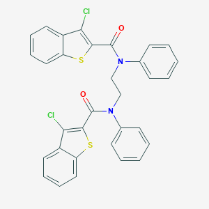 molecular formula C32H22Cl2N2O2S2 B324797 3-chloro-N-(2-{[(3-chloro-1-benzothien-2-yl)carbonyl]anilino}ethyl)-N-phenyl-1-benzothiophene-2-carboxamide 