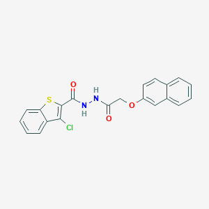 molecular formula C21H15ClN2O3S B324802 3-chloro-N'-[(2-naphthyloxy)acetyl]-1-benzothiophene-2-carbohydrazide 