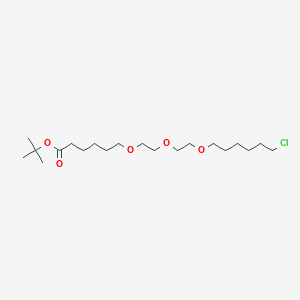 molecular formula C20H39ClO5 B3248120 Hexanoic acid, 6-[2-[2-[(6-chlorohexyl)oxy]ethoxy]ethoxy]-, 1,1-dimethylethyl ester CAS No. 1835705-79-7