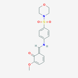 molecular formula C18H20N2O5S B324818 (6E)-2-methoxy-6-[(4-morpholin-4-ylsulfonylanilino)methylidene]cyclohexa-2,4-dien-1-one 