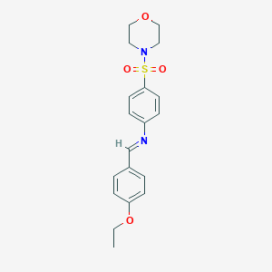 molecular formula C19H22N2O4S B324821 (4-Ethoxy-benzylidene)-[4-(morpholine-4-sulfonyl)-phenyl]-amine 
