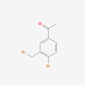 molecular formula C9H8Br2O B3248214 1-[4-Bromo-3-(bromomethyl)phenyl]ethanone CAS No. 1844064-91-0