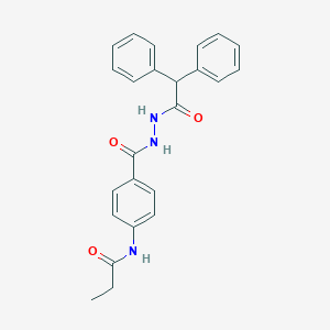 molecular formula C24H23N3O3 B324822 N-(4-{[2-(diphenylacetyl)hydrazino]carbonyl}phenyl)propanamide 